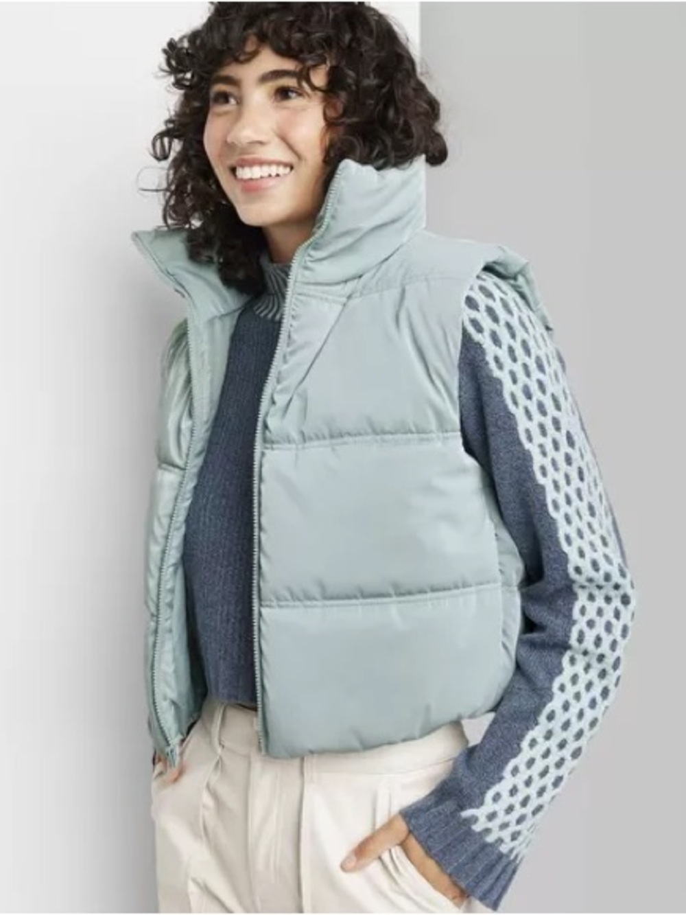 wild fable Light Blue Puffer Vest